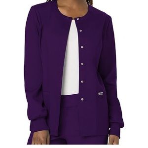 CHEROKEE Workwear Warmup Scrub Jacket- Eggplant